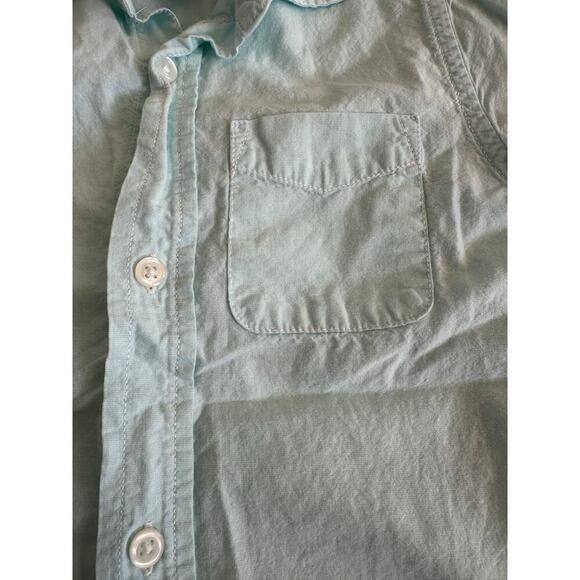 The Childrens Place Boys Blue Button Up Cotton Short Sleeve Polo Shirt Size 6 - Picture 4 of 7